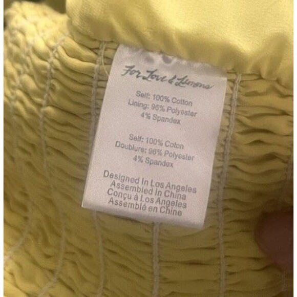 FOR LOVE & LEMONS Picnic Crop Top Sunshine Size XS Eyelet Puff Sleeves Gingham - Picture 5 of 5